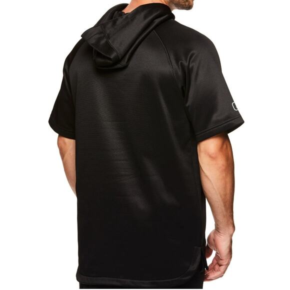 AND1 Men's Fleece Short Sleeve Athletic Hoodie Black Large - Picture 2 of 11